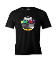 TV No Signal Siyah Erkek Tshirt