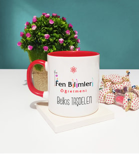 Fen Bilimleri Öğretmeni Kupa Bardak Kırmızı
