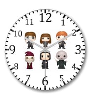 Herry Potter (Doll) Duvar Saati Bombeli Gercek Cam