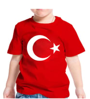 Ayyıldız Baskılı Kısa Kol Çocuk Tişört (Kırmızı)