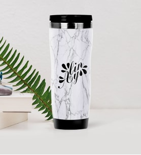 BK Gift Kişiye Özel Mermer Desenli Çelik Termos Bardak  5