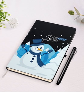 BK Gift Kişiye Özel İsimli Yılbaşı Mutlu Yıllar Siyah Defter ve Kalem Hediye Seti-21 (Model 1)