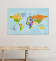 BK Gift Kişiye Özel Dünya Haritası Kanvas Tablo (50x70cm.) 3