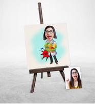 BK Gift Kişiye Özel Bayan Diyetisyen Karikatür Şovaleli Doğal Taş  1