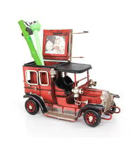 Nostaljik Çerçeveli  Jeep Dekoratif Metal  Kalemlik  Araba Kırmızı C0700