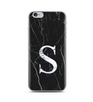 Iphone 6s Siyah Mermer Harf Tasarımlı Telefon Kılıfı S-Harfi 
