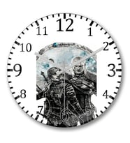 Geralt e Cirilla Duvar Saati Bombeli Gercek Cam