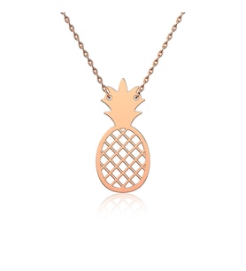 Rose Sade Ananas Gümüş Kolye