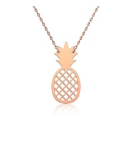 Rose Sade Ananas Gümüş Kolye