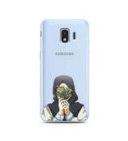 Kapalı Çiçekli Kız Tasarımlı Süper Şeffaf Silikon Telefon Kılıfı Samsung J2 Pro 