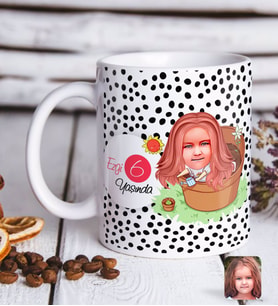 BK Gift Kişiye Özel Kız Çocuk Yaş Karikatürlü Beyaz Kupa Bardak-10