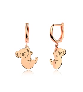 Sade Koala Rose Gümüş Küpe