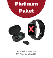 Watch 7 Plus Akıllı Saat (Çift Tuş Aktif) + E6S Ekranlı Bluetooth Kulaklık (Siyah)