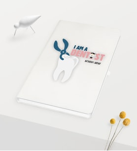 BK Gift Kişiye Özel Diş Hekimi Temalı Beyaz Defter - 1