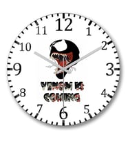 Venom is Coming Duvar Saati Bombeli Gercek Cam