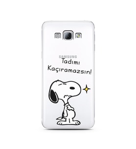 Snoopy Tasarımlı Süper Şeffaf Silikon Telefon Kılıfı Samsung A8 (2015)  