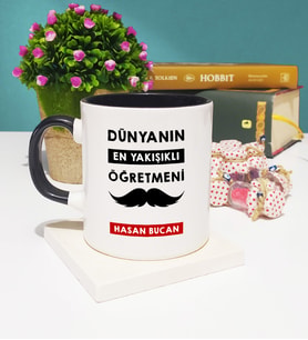 Dünyanın En Yakışıklı Öğretmeni Kupa Bardak Siyah