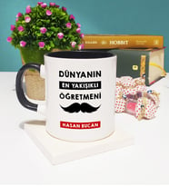 Dünyanın En Yakışıklı Öğretmeni Kupa Bardak Siyah