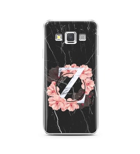 Mermer Çiçekli Harf Tasarım Süper Şeffaf Silikon Telefon Kılıfı Samsung A3 (2015