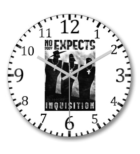 No Body Expects Inquisition Duvar Saati Bombeli Gercek Cam