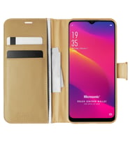Microsonic Oppo A9 2020 Kılıf Delux Leather Wallet Gold