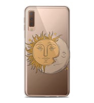 Kılıfland Samsung Galaxy A7 2018 Kılıf Silikon Resimli Kapak Moon And Sun Stok 598