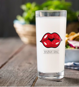 BK Gift Kişiye Özel Renkli Baskılı Dudak Rakı Bardağı-1 (Beyaz)