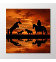 Arty Tablo Cowboy ve Atları Tablo (Karışık)