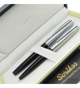 Scrikss 78 Siyah Roller Kalem + Tükenmez Kalem Seti  Scrikss Metropolis  İsme Özel Kalem  Hediye Kalem