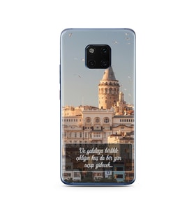 Galata Tasarımlı Süper Şeffaf Silikon Telefon Kılıfı Huawei Mate 20 Pro