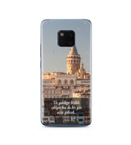 Galata Tasarımlı Süper Şeffaf Silikon Telefon Kılıfı Huawei Mate 20 Pro