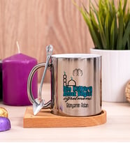 Din Kültürü Öğretmeni Ahşap Altlıklı Silver Kupa Bardak