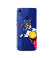 Motorcu Köpek Tasarımlı Süper Şeffaf Silikon Telefon Kılıfı Huawei Honor 8A