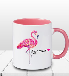 Kişiye Özel Flamingo Pembe Kulplu Kupa Bardak 82392