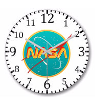 Nasa Retro Duvar Saati Bombeli Gercek Cam