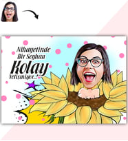 BK Gift Kişiye Özel Bayan Karikatür Baskılı Yaş Pasta İçin Yenilebilir Şekerli Kağıt  5(Sadece Kağıt)