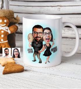 BK Gift Kişiye Özel Sevgililer Karikatür Beyaz Kupa Bardak  18