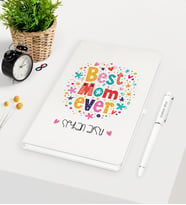 BK Gift Kişiye Özel En İyi Anne Beyaz Defter Kalem Seti - 5
