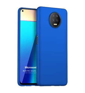 Microsonic Matte Silicone Infinix Note 7 Kılıf Mavi