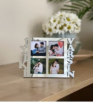Kişiye Özel 4 Fotoğraflı İyiki Varsın Mdf Çerçeve Gümüş