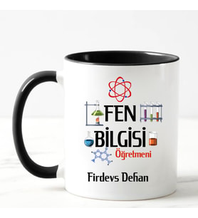 Fen Bilgisi Öğretmenine Kupa Bardağı Siyah
