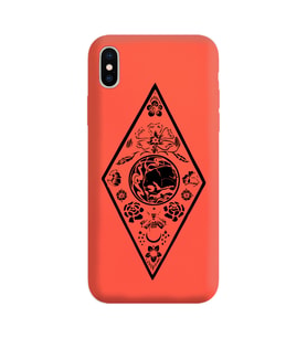 Iphone Xs Çizgi Tasarımlı Turuncu Lansman Telefon Kılıfı