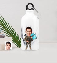 BK Gift Kişiye Özel Uzman Jandarma Karikatürlü Metal Suluk 500 Ml