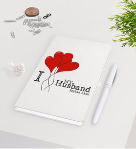 BK Gift Kişiye Özel Sevgililer Günü Beyaz Defter Kalem Seti-90