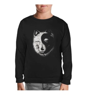 Kurt - Yin Yang Siyah Çocuk Sweatshirt