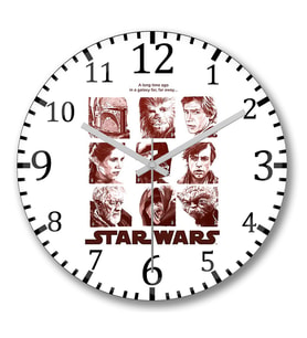 Star Wars a Long Time Ago Duvar Saati Bombeli Gercek Cam