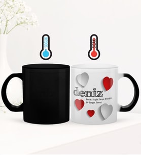 BK Gift Kişiye Özel Sevgili İsim Anlamı Sihirli Cam Kupa Bardak - 2