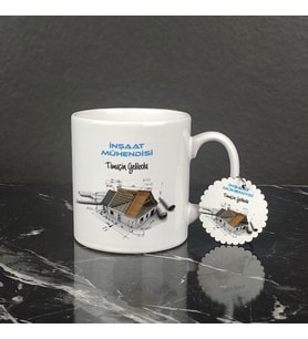 İnşaat Mühendisi Kupa Bardak ve Anahtarlık Set 004