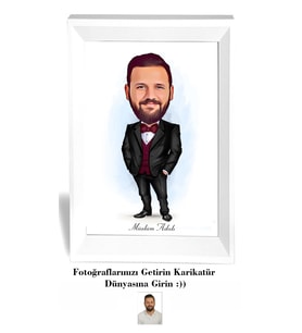 Kişiye Özel İsimli Karikatür 20x30 cm Fotoğraf Çerçevesi