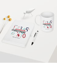BK Gift Kişiye Özel Matematik Öğretmeni Temalı Beyaz Defter Kalem Kupa Seti - 4